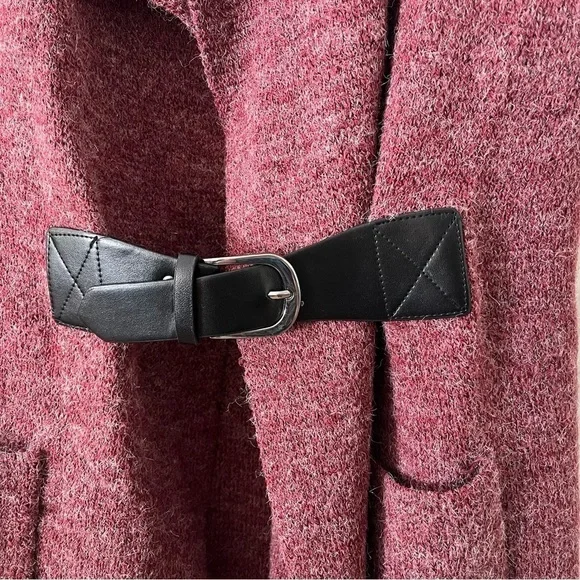 Mauve Soft Surroundings Belted Sweater Vest Size Large Petite - Picture 3 of 7